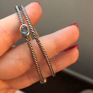 David Yurman blue topaz bangles